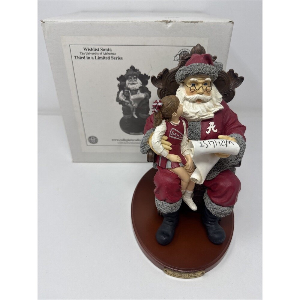 Wishlist Santa University Of Alabama Collegiate Collectibles  8.5” 2000 w/ box